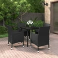 thumbnail image 1 of vidaXL Patio Dining Set Outdoor Table and Chair Set Poly Rattan and Glass, 1 of 6