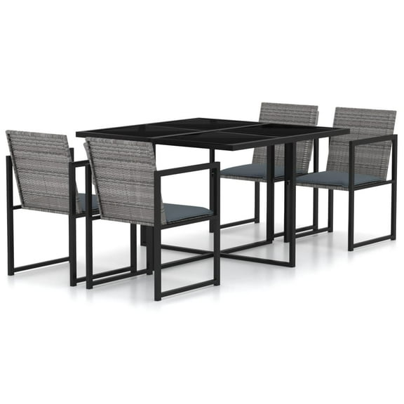 vidaXL Patio Dining Set Outdoor Table and Chairs Furniture Set Poly Rattan