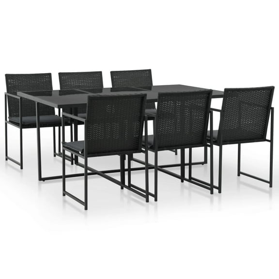 vidaXL Patio Dining Set Outdoor Table and Chairs Furniture Set Poly Rattan