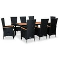thumbnail image 1 of vidaXL Patio Dining Set Outdoor Table and Chairs Furniture Set Poly Rattan, 1 of 28