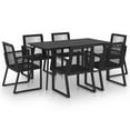 thumbnail image 1 of vidaXL Patio Dining Set PVC Rattan Black Seating 3/5/7/9 Piece Multi Sizes, 1 of 17