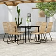 thumbnail image 1 of vidaXL Patio Dining Set Seat 3/5/7 Piece Black/Oak 31.5"/55.1" Table Length, 1 of 7