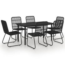 vidaXL Patio Dining Set Seat Black/Oak and Black 3/5/7/9 Piece Multi Sizes