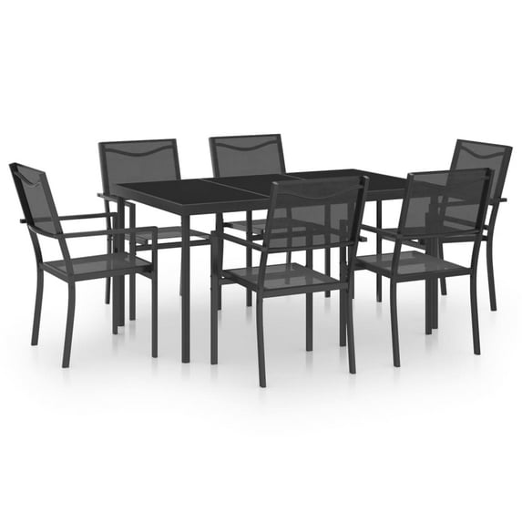 vidaXL Patio Dining Set Steel Garden Outdoor Table Seat Furniture 5/7 Piece