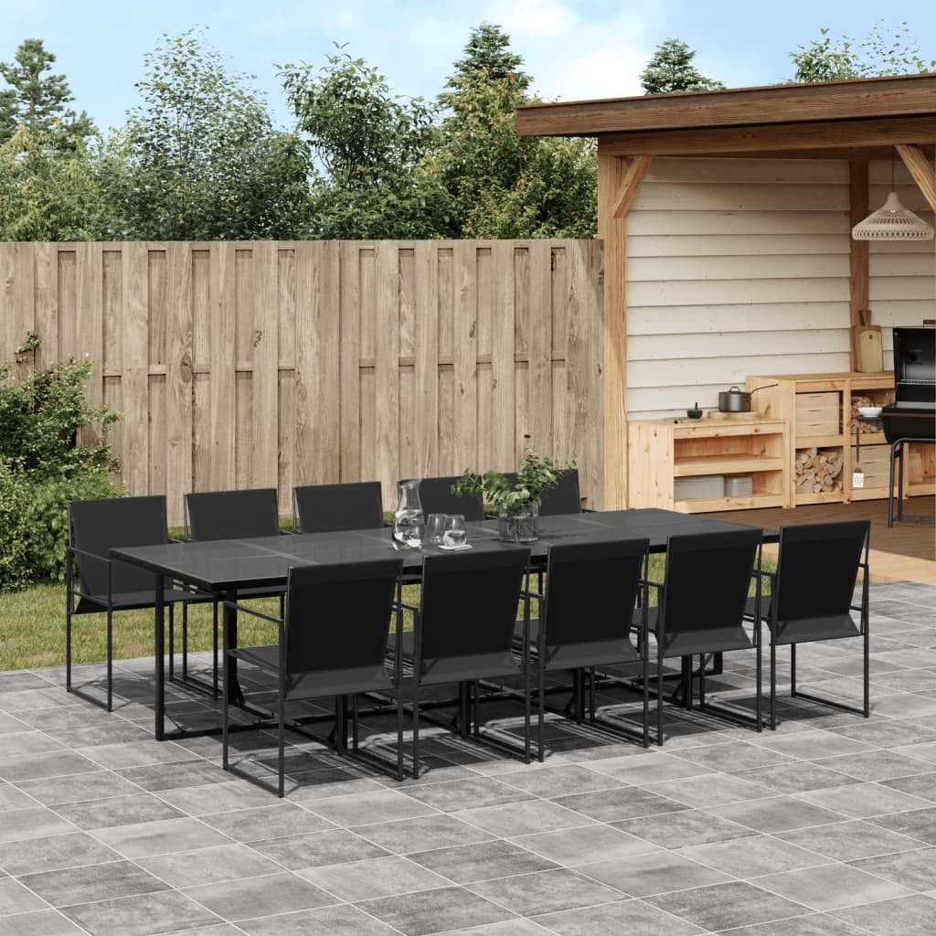 vidaXL Patio Dining Set Table and Chair Garden Outdoor Furniture Black Textilene - Walmart.com