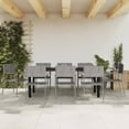 thumbnail image 1 of vidaXL Patio Dining Set Table and Chair Gray and Black Poly Rattan and Steel, 1 of 11