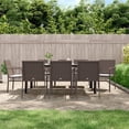 thumbnail image 1 of vidaXL Patio Dining Set Table and Chair with Cushions Poly Rattan and Steel, 1 of 10