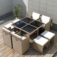 thumbnail image 1 of vidaXL Patio Dining Set Table and Chairs Outdoor Bistro Set Beige Poly Rattan, 1 of 37