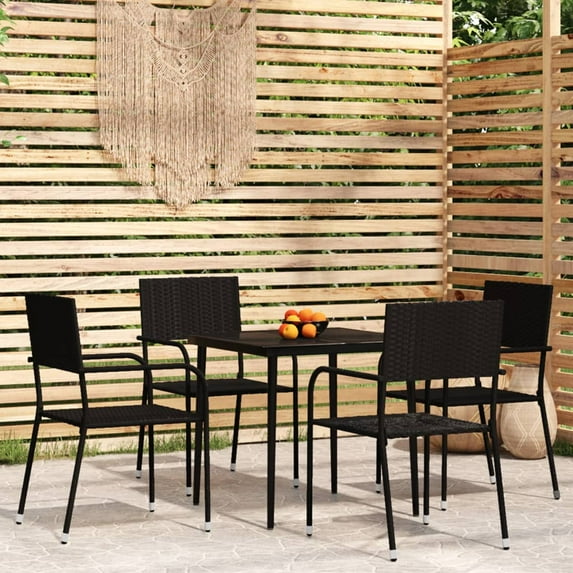 vidaXL Patio Dining Set Wicker Outdoor Dining Table and Chair Conversation Set