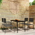 thumbnail image 1 of vidaXL Patio Dining Set Wicker Outdoor Dining Table and Chair Conversation Set, 1 of 7