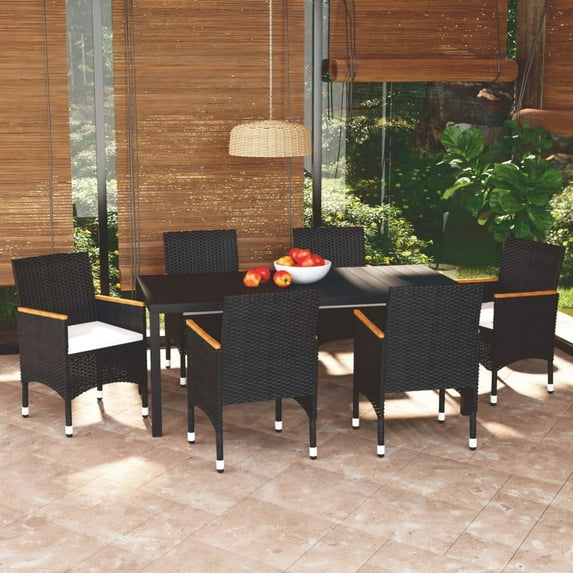vidaXL Patio Dining Set with Cushions 3/5/7/9 Piece Multi Colors Multi Sizes