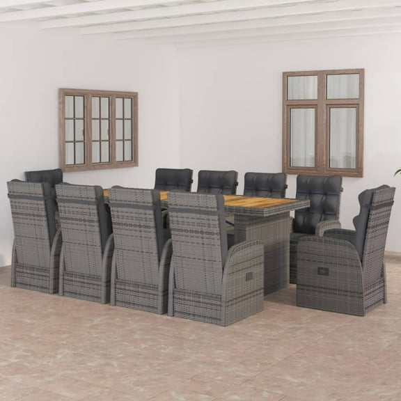 vidaXL Patio Dining Set with Cushions Dinner Seat 11/7/9 Piece Multi Colors