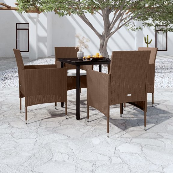 vidaXL Patio Dining Set with Cushions Garden Chair 3/5/7 Piece Multi Colors