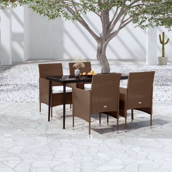 vidaXL Patio Dining Set with Cushions Garden Chair 3/5/7 Piece Multi Colors