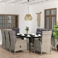 thumbnail image 1 of vidaXL Patio Dining Set with Cushions Gray and Black Garden Chair 3/5/7 Piece, 1 of 7