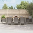 thumbnail image 1 of vidaXL Patio Dining Set with Cushions Outdoor Dinner Armchair Gray Poly Rattan, 1 of 10