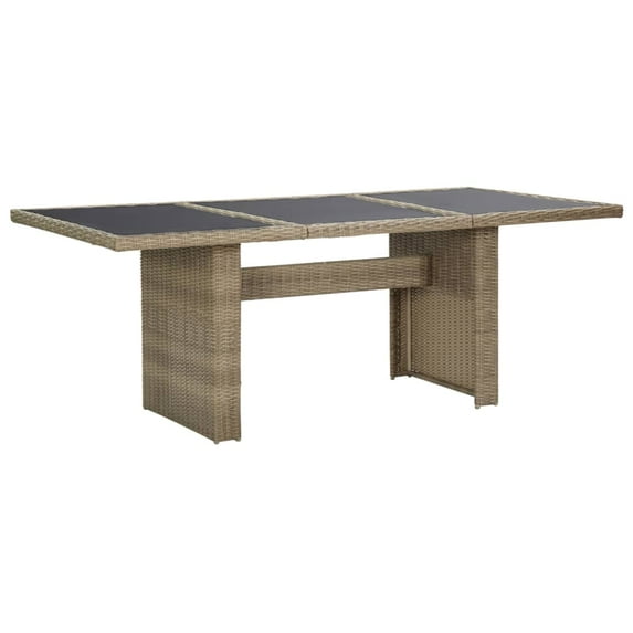 vidaXL Patio Dining Table Outdoor Garden Dinner Table Furniture Poly Rattan