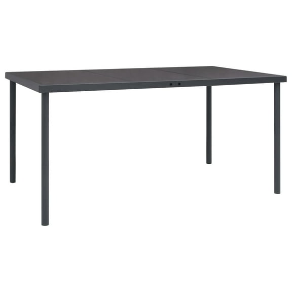 vidaXL Patio Dining Table with Galss Top Garden Furniture Anthracite Steel