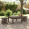 thumbnail image 1 of vidaXL Garden Footstool Set of 2 Burnt wood tone Solid fir wood Medium, 1 of 5