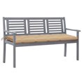 thumbnail image 1 of vidaXL Patio Furniture 3 Seater Outdoor Bench with Cushion Eucalyptus Wood, 1 of 80