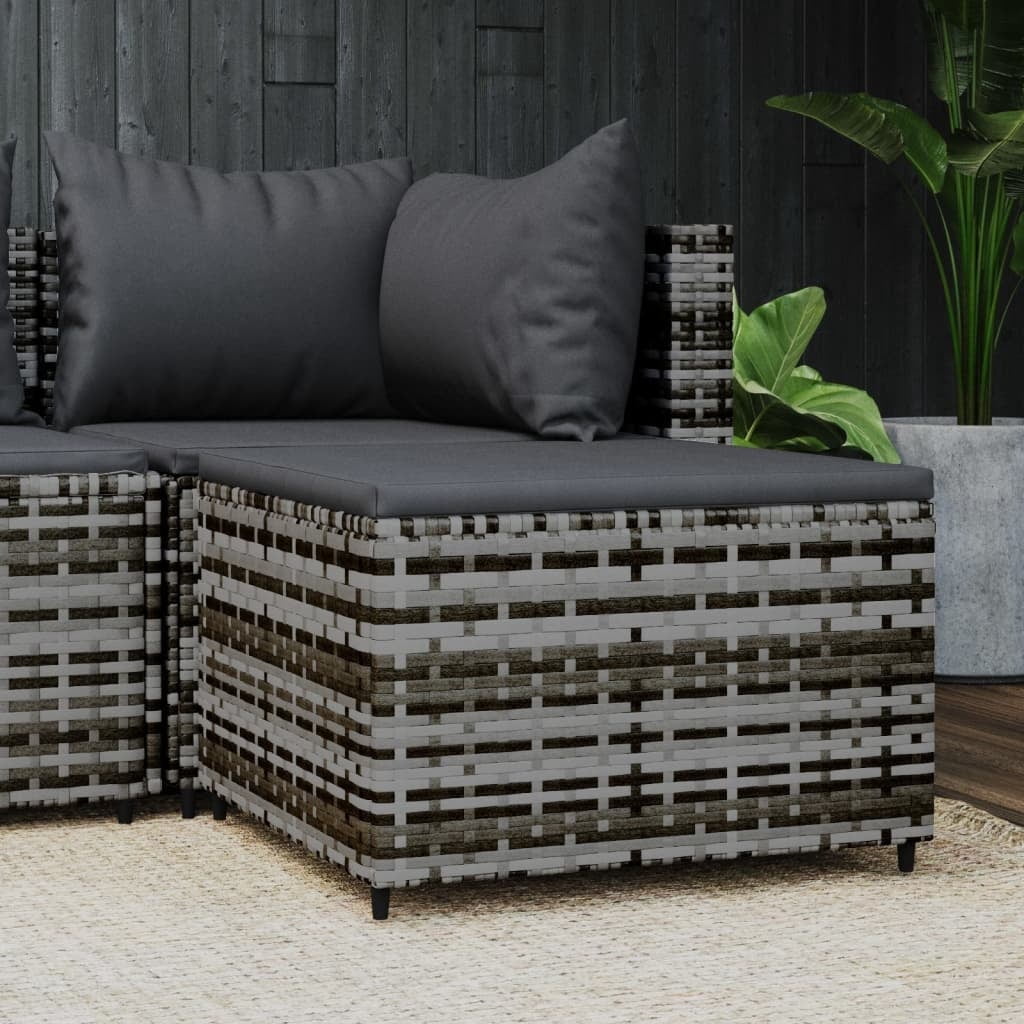 vidaXL Patio Furniture Outdoor Footstool Ottoman with Cushions Poly ...