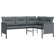 vidaXL Patio Furniture Outdoor Sectional Sofa Anthracite Steel and Textilene