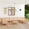 thumbnail image 1 of vidaXL Patio Furniture Set 10 Piece Garden Sectional Sofa Set Solid Wood Pine, 1 of 7