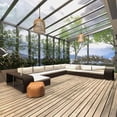 thumbnail image 1 of vidaXL Patio Furniture Set 11 Piece Patio Sectional Sofa with Table Rattan, 1 of 12