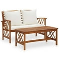 thumbnail image 1 of vidaXL Patio Furniture Set 2 Piece Bench Seat with Table Solid Wood Acacia, 1 of 9