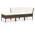thumbnail image 1 of vidaXL Patio Furniture Set 3 Piece Outdoor Sofa Set with Footrest Poly Rattan, 1 of 12