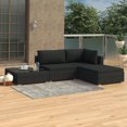 thumbnail image 1 of vidaXL Patio Furniture Set 4 Piece Patio Sectional Sofa with Table Poly Rattan, 1 of 21