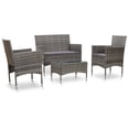 thumbnail image 1 of vidaXL Patio Furniture Set 4 Piece Patio Sectional Sofa with Table Poly Rattan, 1 of 33