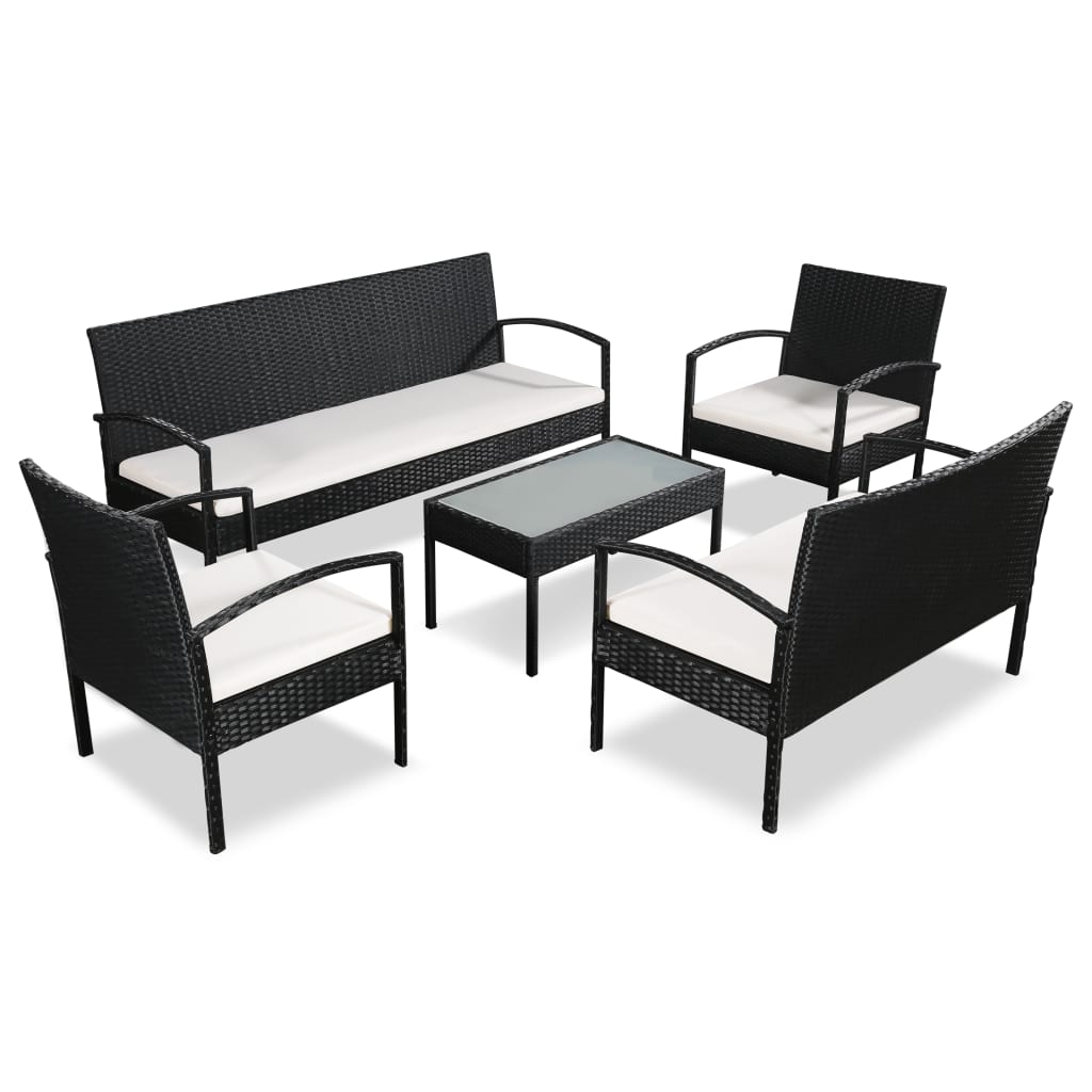 vidaXL Patio Furniture Set 5 Piece Outdoor Sofa with Coffee Table Poly Rattan - image 1 of 3