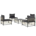 thumbnail image 1 of vidaXL Patio Furniture Set 5 Piece Sectional Sofa with Cushions Poly Rattan, 1 of 4