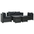 thumbnail image 1 of vidaXL Patio Furniture Set 6 Piece Sectional Sofa with Coffee Table Rattan, 1 of 12