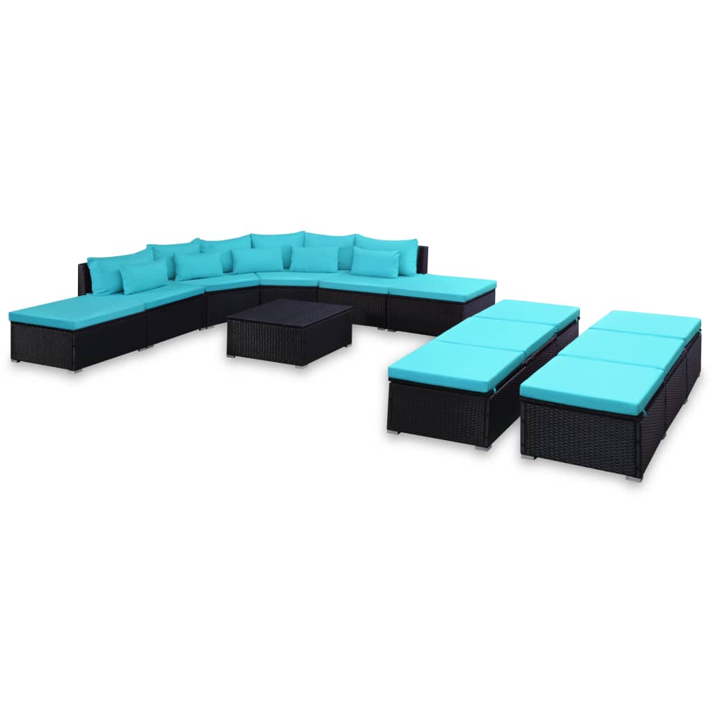 vidaXL Patio Furniture Set Conversation Set Sectional Sofa with Table Rattan - image 1 of 23