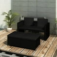 thumbnail image 1 of vidaXL Patio Furniture Set Outdoor 2-Seater Sofa with Footrest Poly Rattan, 1 of 6