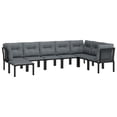 thumbnail image 1 of vidaXL Patio Furniture Set Outdoor Sectional Sofa Black and Gray Poly Rattan, 1 of 18