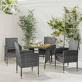 thumbnail image 1 of vidaXL Patio Furniture Set Outdoor Table and Chair with Cushions Poly Rattan, 1 of 7