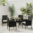 thumbnail image 1 of vidaXL Patio Furniture Set Outdoor Table and Chair with Cushions Poly Rattan, 1 of 8