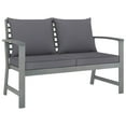thumbnail image 1 of vidaXL Patio Garden Bench Loveseat with Cushion for Backyard Solid Wood Acacia, 1 of 20