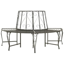 vidaXL Patio Half Round Tree Bench 63" Steel