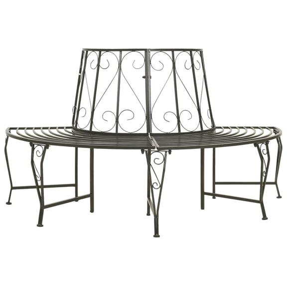 vidaXL Patio Half Round Tree Bench 63" Steel