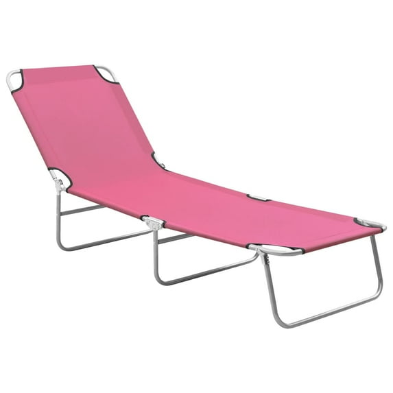 vidaXL Patio Lounge Chair Folding Sunlounger Outdoor Poolside Sunbed Steel
