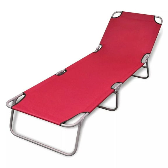 vidaXL Patio Lounge Chair Folding Sunlounger Outdoor Poolside Sunbed Steel