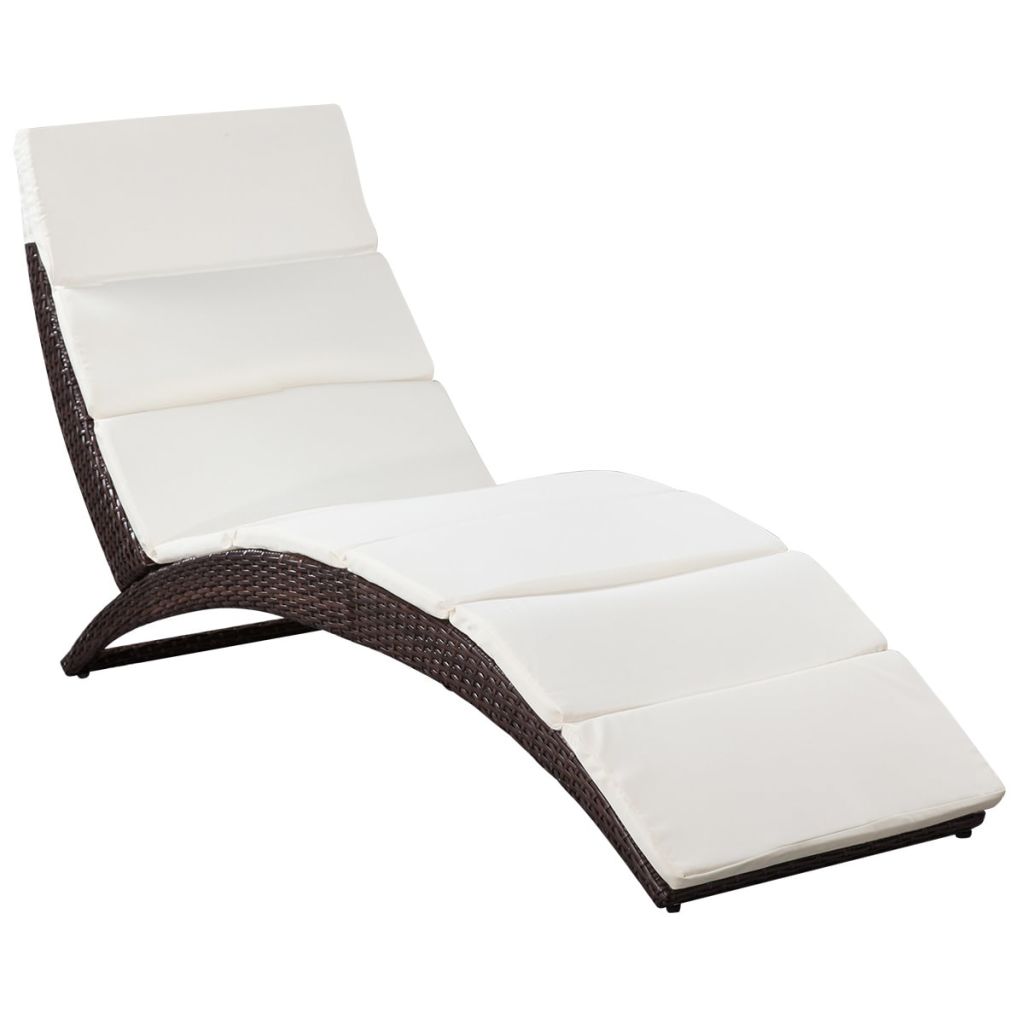 vidaXL Patio Lounge Chair Outdoor Chair Folding Sunlounger Sunbed Poly Rattan - image 1 of 25