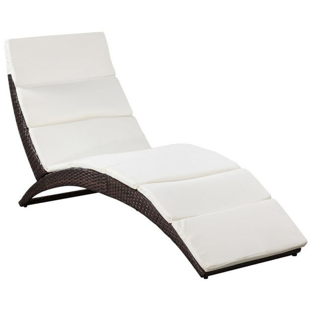 vidaXL Patio Lounge Chair Outdoor Chair Folding Sunlounger Sunbed Poly Rattan