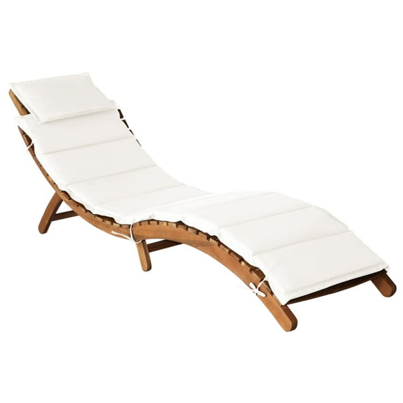 vidaXL Patio Lounge Chair Outdoor Sunbed Folding Sunlounger Solid Acacia Wood