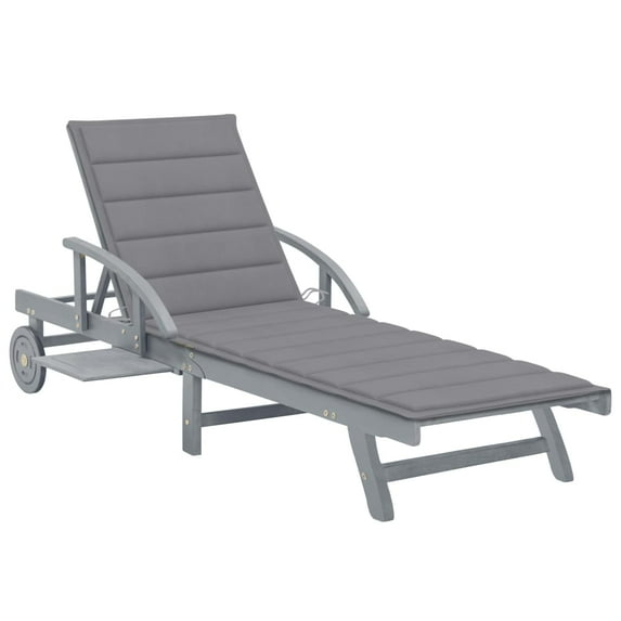 vidaXL Patio Lounge Chair Outdoor Sunbed Folding Sunlounger Solid Acacia Wood