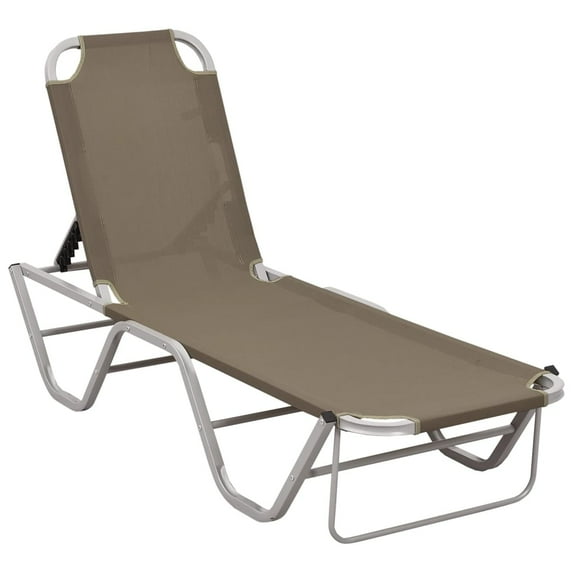 vidaXL Patio Lounge Chair Outdoor Sunbed Sunlounger Aluminum and Textilene